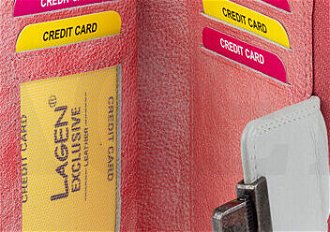 Lagen Dámska peňaženka kožená 4495 Ružová/Svetlo šedá 5