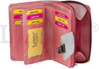 Lagen Dámska peňaženka kožená 4495 Ružová/Svetlo šedá 2