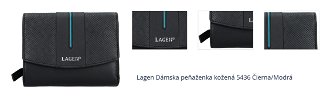 Lagen Dámska peňaženka kožená 5436 Čierna/Modrá 1