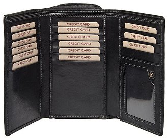 Lagen Dámska peňaženka kožená HT32/T Čierna