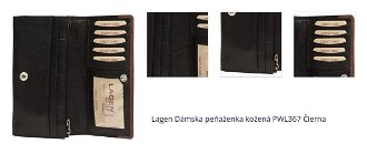 Lagen Dámska peňaženka kožená PWL367 Čierna 1