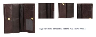 Lagen Dámska peňaženka kožená V62 Tmavo hnedá 1