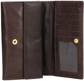 Lagen Dámska peňaženka kožená V62 Tmavo hnedá