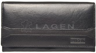 Lagen Dámska peňaženka kožená W-2025 Čierna