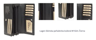 Lagen Dámska peňaženka kožená W102/L Čierna 1