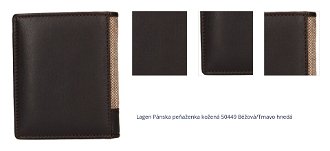 Lagen Pánska peňaženka kožená 50449 Béžová/Tmavo hnedá 1