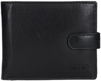 Lagen Pánska peňaženka kožená E1036 Čierna