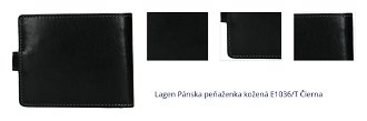 Lagen Pánska peňaženka kožená E1036/T Čierna 1