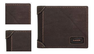 Lagen Pánska peňaženka kožená LG1123 Hnedá 4