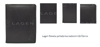 Lagen Pánska peňaženka kožená V-26 Čierna 1