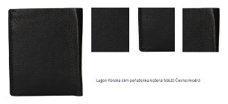 Lagen Pánska slim peňaženka kožená 50620 Čierna/modrá 1