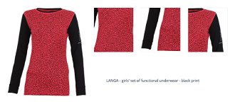 LANGA - girls' set of functional underwear - black print 1