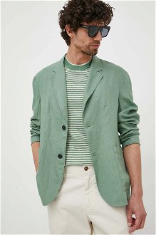 Ľanové sako Sisley zelená farba