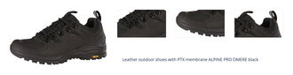 Leather outdoor shoes with PTX membrane ALPINE PRO OMERE black 1