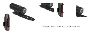 Lezyne Classic Drive 500 / Stick Čierna Front 500 lm / Rear 30 lm Cyklistické svetlo 1
