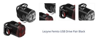 Lezyne Femto USB Drive Čierna Front 15 lm / Rear 5 lm Cyklistické svetlo 1