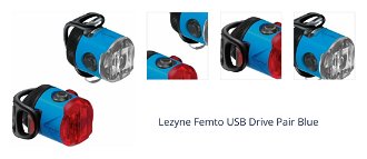 Lezyne Femto USB Drive Pair Blue Front 15 lm / Rear 5 lm Cyklistické svetlo 1