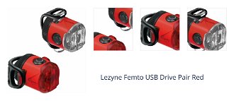 Lezyne Femto USB Drive Pair Red Front 15 lm / Rear 5 lm Cyklistické svetlo 1