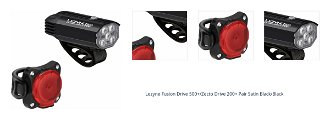 Lezyne Fusion Drive 500+/Zecto Drive 200+ Pair Satin Black/Black Front 500 lm / Rear 200 lm Cyklistické svetlo 1
