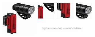 Lezyne Fusion Drive Pro 600+/Strip Drive 300+ Pair Satin Black/Black Front 600 lm / Rear 300 lm Cyklistické svetlo 1