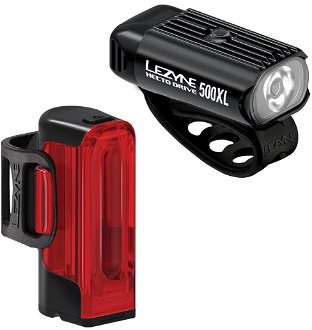 Lezyne Hecto Drive 500XL/Strip Drive 300+ Pair Black 500 lm-300 lm Predný-Zadný Cyklistické svetlo 2
