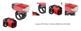 Lezyne KTV Drive / Femto USB Drive Červená Front 200 lm / Rear 5 lm Cyklistické svetlo 1