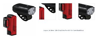 Lezyne Lite Drive 1200+/Strip Drive Pro 400+ Pair Satin Black/Black Front 1200 lm / Rear 400 lm Cyklistické svetlo 1