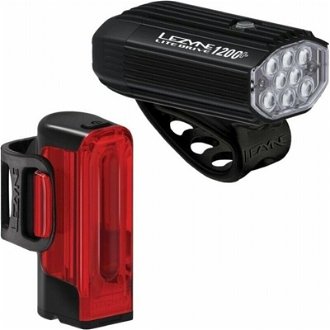 Lezyne Lite Drive 1200+/Strip Drive Pro 400+ Pair Satin Black/Black Front 1200 lm / Rear 400 lm Cyklistické svetlo 2