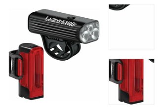 Lezyne Macro Drive 1400+/Strip Drive Pro 400+ Pair Satin Black/Black Front 1400 lm / Rear 400 lm Cyklistické svetlo 3