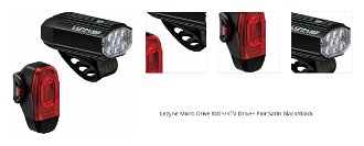 Lezyne Micro Drive 800+/KTV Drive+ Pair Satin Black/Black Front 800 lm / Rear 40 lm Cyklistické svetlo 1