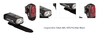 Lezyne Mini Drive 400 / KTV Pro Pair Čierna Front 400 lm / Rear 75 lm Cyklistické svetlo 1