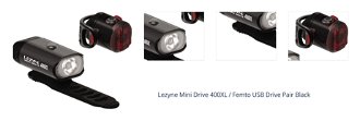Lezyne Mini Drive 400XL / Femto USB Drive Čierna Front 400 lm / Rear 5 lm Cyklistické svetlo 1