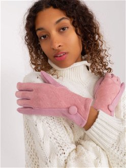 Light pink women's gloves with button