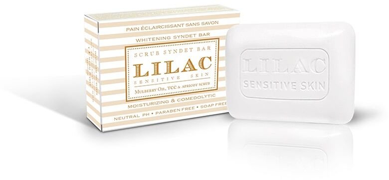 LILAC Whitening & Scrub Syndet Bar - dermatologicke mydlo Peelingové a bieliace