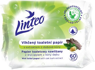 LINTEO Vlhčený toaletný papier s extraktom z dubovej kôry 60 ks