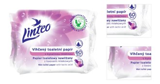 LINTEO Vlhčený toaletný papier s kyselinou mliečnou 60 ks 3