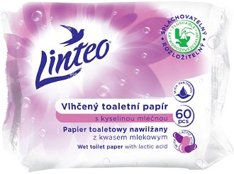 LINTEO Vlhčený toaletný papier s kyselinou mliečnou 60 ks 2