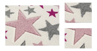 Detský koberec - More hviezdičiek farba: krémovosivá - ružová, rozmer: 120 x 180 cm 3