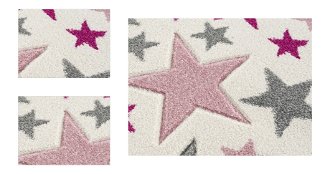 Detský koberec - More hviezdičiek farba: krémovosivá - ružová, rozmer: 120 x 180 cm 4