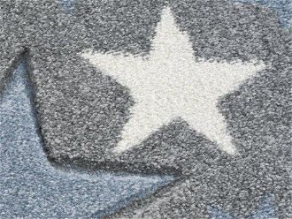 Detský koberec - More hviezdičiek farba: striebornosivá - modrá, rozmer: 120 x 180 cm 7