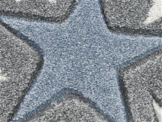 Detský koberec - More hviezdičiek farba: striebornosivá - modrá, rozmer: 120 x 180 cm 5