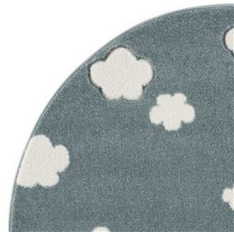 Detský koberec - Sky Cloud obláčiky okrúhly farba: mätová - biela 6