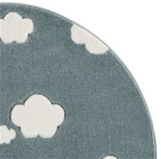 Detský koberec - Sky Cloud obláčiky okrúhly farba: mätová - biela 7