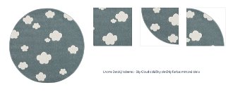 Detský koberec - Sky Cloud obláčiky okrúhly farba: mätová - biela 1