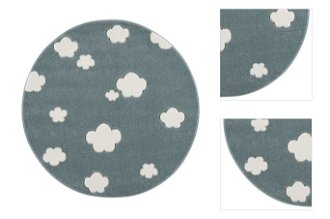 Detský koberec - Sky Cloud obláčiky okrúhly farba: mätová - biela 3