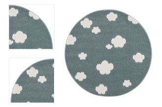 Detský koberec - Sky Cloud obláčiky okrúhly farba: mätová - biela 4