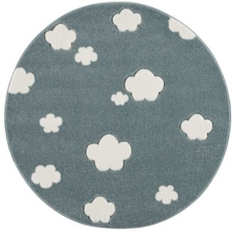 Detský koberec - Sky Cloud obláčiky okrúhly farba: mätová - biela 2