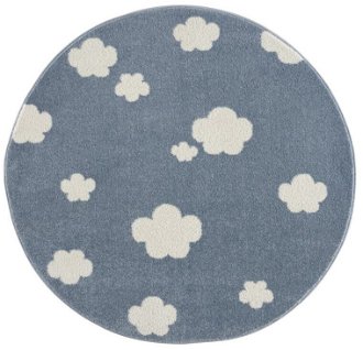 Detský koberec - Sky Cloud obláčiky okrúhly farba: modrá - biela
