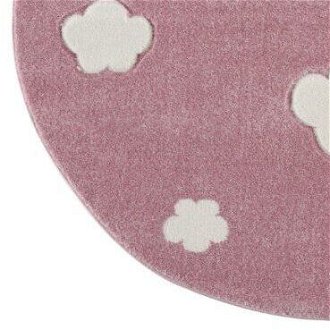 Detský koberec - Sky Cloud obláčiky okrúhly farba: ružová - biela 8