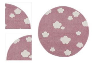 Detský koberec - Sky Cloud obláčiky okrúhly farba: ružová - biela 4